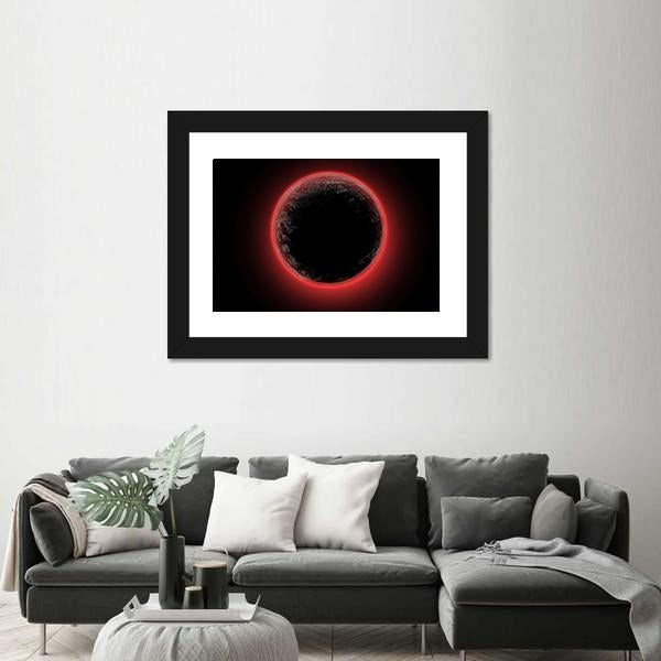 Red Planet From Deep Space Canvas Wall Art-1 Piece-Framed Print-20" x 16"-Tiaracle