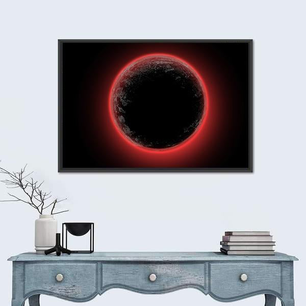 Red Planet From Deep Space Canvas Wall Art-5 Horizontal-Gallery Wrap-22" x 12"-Tiaracle