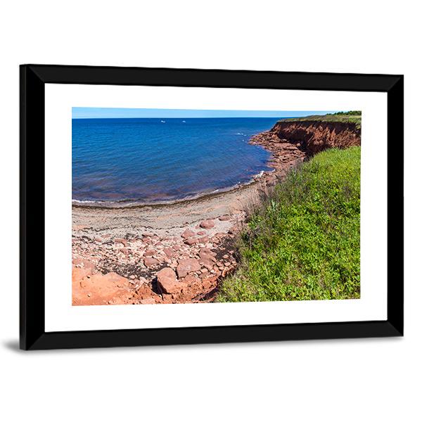 Red Rocks And Cliffs On Cavendish Beach In Edward Island Canvas Wall Art-3 Horizontal-Gallery Wrap-25" x 16"-Tiaracle