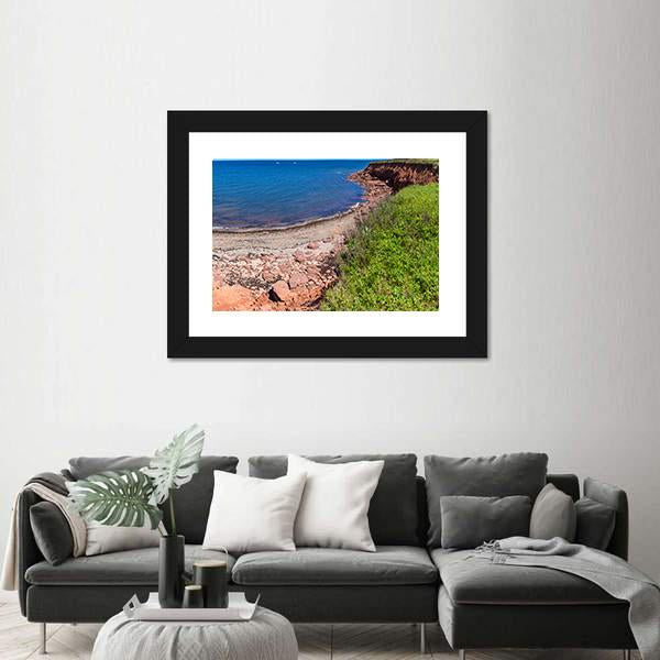 Red Rocks And Cliffs On Cavendish Beach In Edward Island Canvas Wall Art-3 Horizontal-Gallery Wrap-25" x 16"-Tiaracle