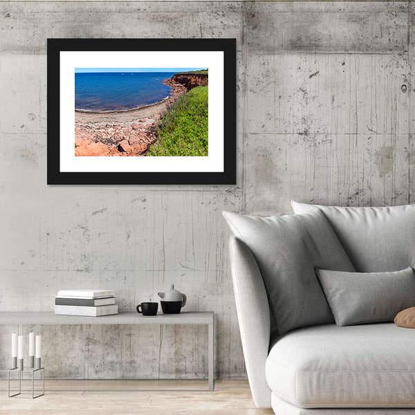 Red Rocks And Cliffs On Cavendish Beach In Edward Island Canvas Wall Art-3 Horizontal-Gallery Wrap-25" x 16"-Tiaracle