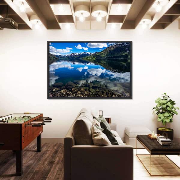 Reflection Lake Norway Canvas Wall Art-5 Horizontal-Gallery Wrap-22" x 12"-Tiaracle