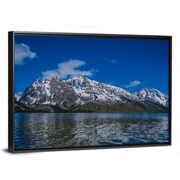 Reflection Of Mountains On Jackson Lake Canvas Wall Art-3 Horizontal-Gallery Wrap-25" x 16"-Tiaracle