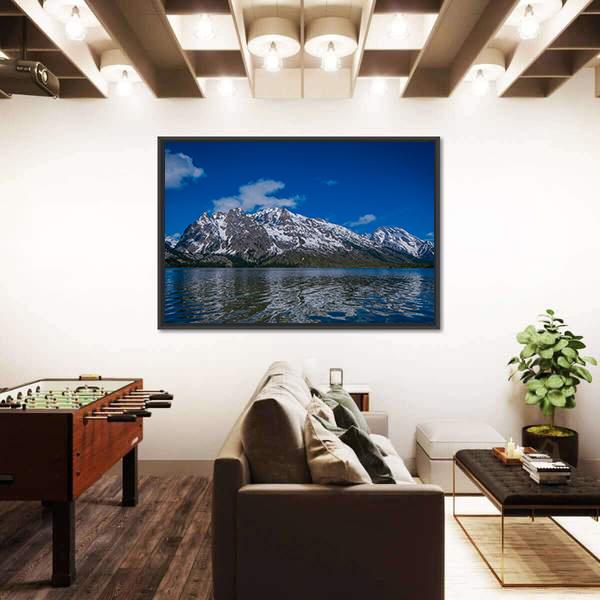 Reflection Of Mountains On Jackson Lake Canvas Wall Art-3 Horizontal-Gallery Wrap-25" x 16"-Tiaracle