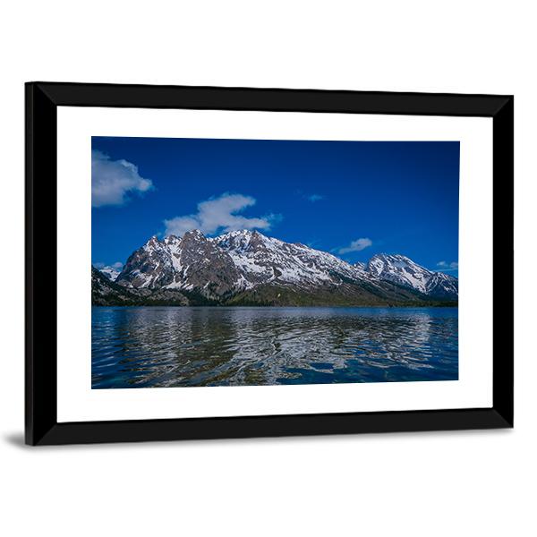 Reflection Of Mountains On Jackson Lake Canvas Wall Art-3 Horizontal-Gallery Wrap-25" x 16"-Tiaracle
