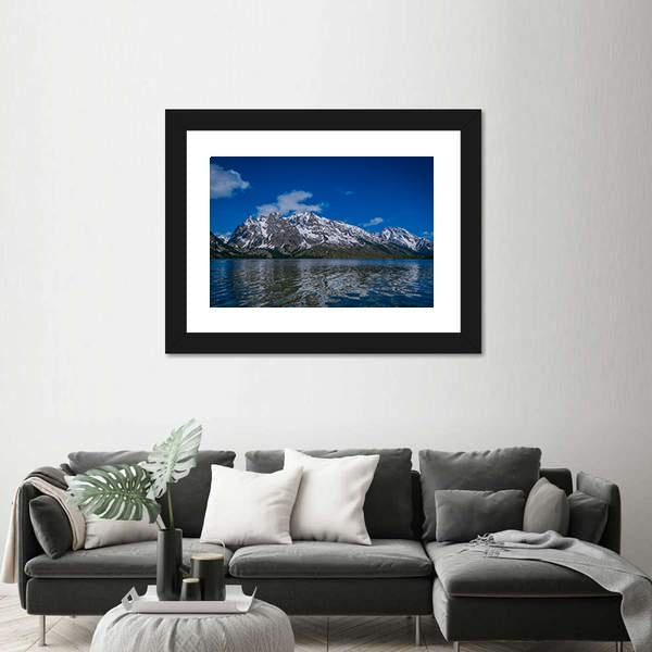 Reflection Of Mountains On Jackson Lake Canvas Wall Art-3 Horizontal-Gallery Wrap-25" x 16"-Tiaracle
