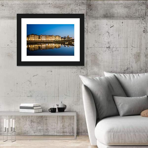 Reflections In The Arno River Canvas Wall Art-3 Horizontal-Gallery Wrap-25" x 16"-Tiaracle
