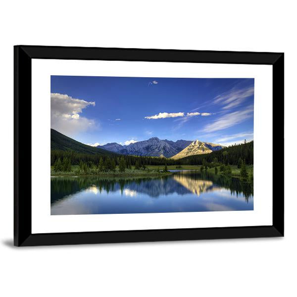 Reflections In The Water At Cascade Ponds Canvas Wall Art-3 Horizontal-Gallery Wrap-25" x 16"-Tiaracle