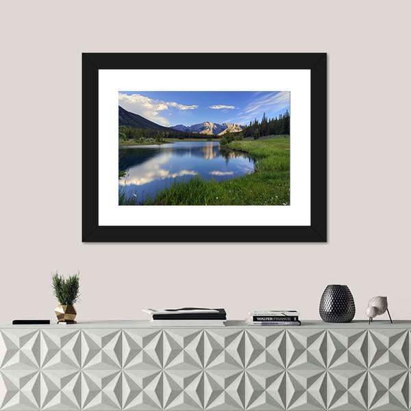 Reflections Into Cascade Ponds Canvas Wall Art-1 Piece-Framed Print-20" x 16"-Tiaracle