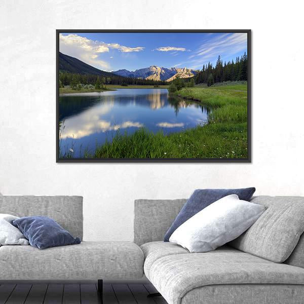 Reflections Into Cascade Ponds Canvas Wall Art-3 Horizontal-Gallery Wrap-25" x 16"-Tiaracle