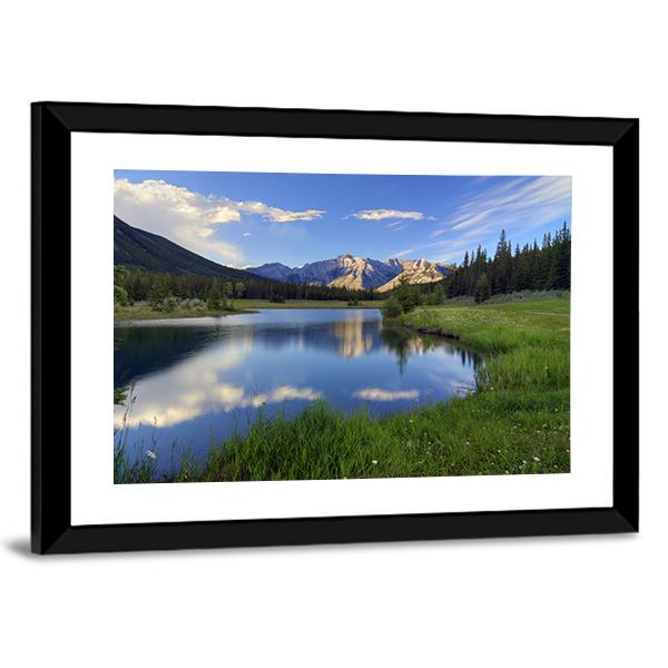 Reflections Into Cascade Ponds Canvas Wall Art-3 Horizontal-Gallery Wrap-25" x 16"-Tiaracle