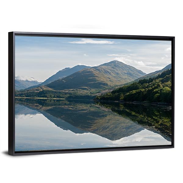 Reflections Of Mountains In Loch Creran Canvas Wall Art-3 Horizontal-Gallery Wrap-25" x 16"-Tiaracle