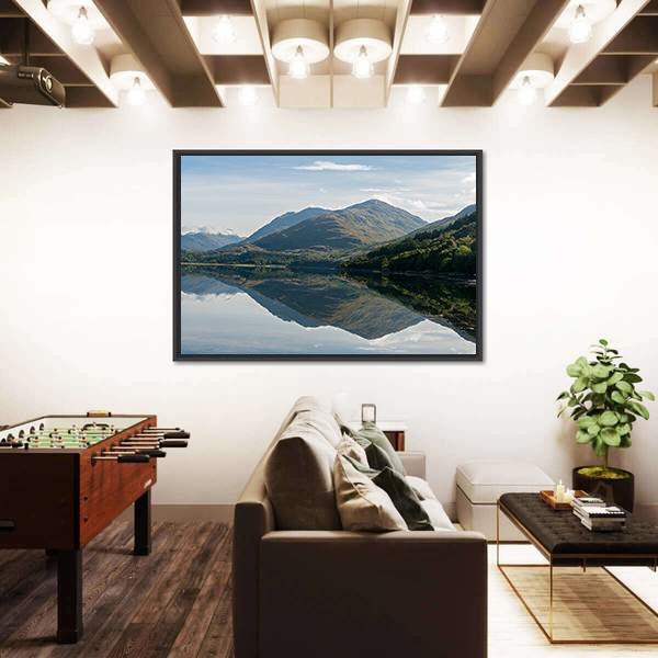 Reflections Of Mountains In Loch Creran Canvas Wall Art-3 Horizontal-Gallery Wrap-25" x 16"-Tiaracle