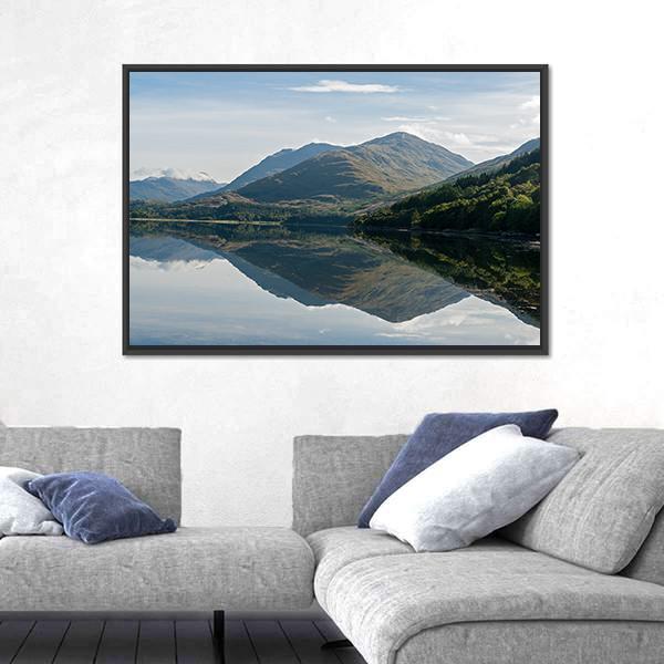 Reflections Of Mountains In Loch Creran Canvas Wall Art-3 Horizontal-Gallery Wrap-25" x 16"-Tiaracle
