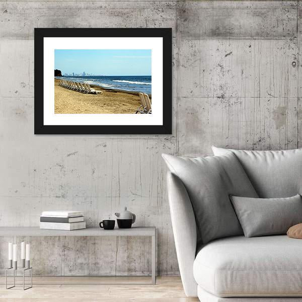 Relax On The Beach Of Cartagena De Indias Canvas Wall Art-3 Horizontal-Gallery Wrap-25" x 16"-Tiaracle