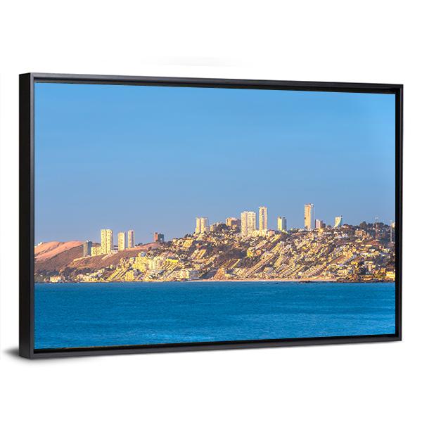 Renaca Resort Town At Valparaiso Region Canvas Wall Art-3 Horizontal-Gallery Wrap-25" x 16"-Tiaracle