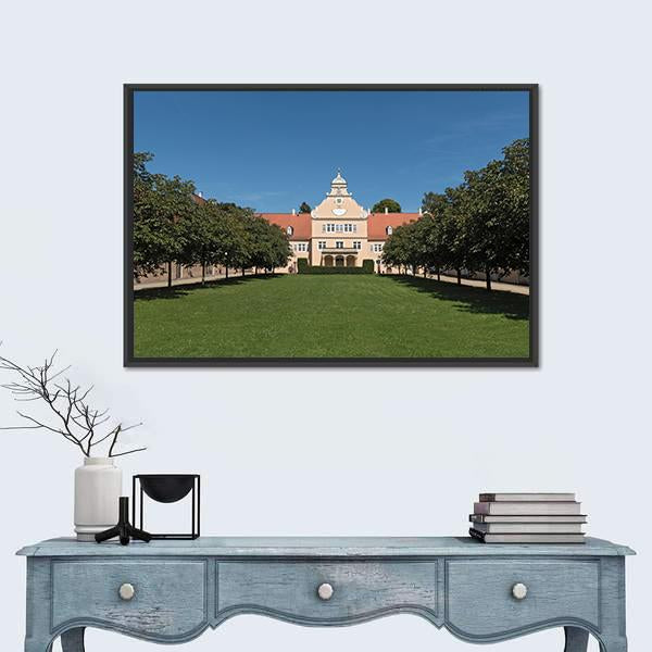 Renaissance Hunting Castle Kranichstein Canvas Wall Art-1 Piece-Floating Frame-24" x 16"-Tiaracle