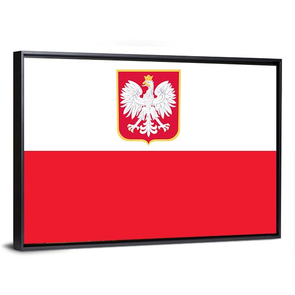 Republic Of Poland Flag Canvas Wall Art-5 Horizontal-Gallery Wrap-22" x 12"-Tiaracle