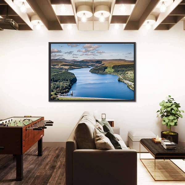 Reservoir In A Mountainous Area Canvas Wall Art-5 Horizontal-Gallery Wrap-22" x 12"-Tiaracle
