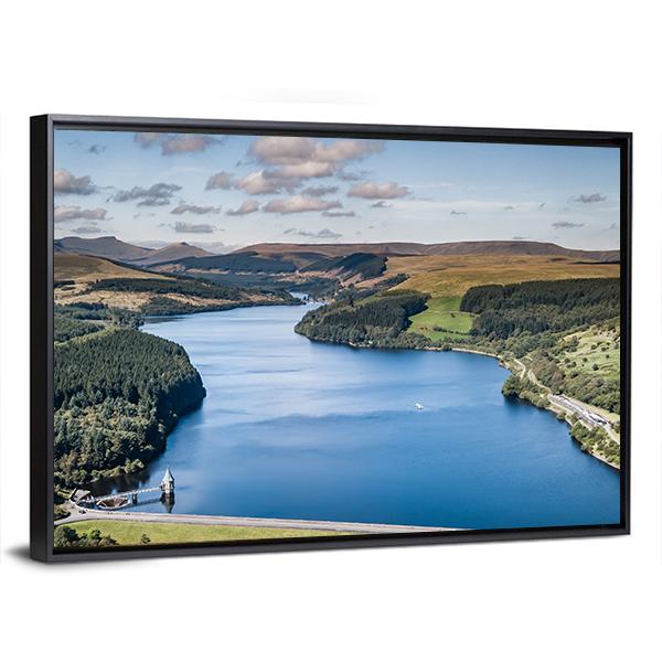 Reservoir In A Mountainous Area Canvas Wall Art-5 Horizontal-Gallery Wrap-22" x 12"-Tiaracle