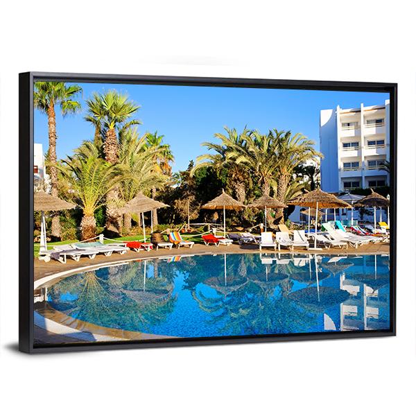 Resort Swimming Pool Canvas Wall Art-3 Horizontal-Gallery Wrap-25" x 16"-Tiaracle