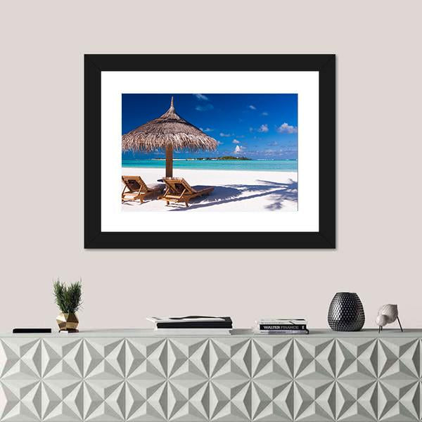 Resting Place On Beach Canvas Wall Art-1 Piece-Framed Print-20" x 16"-Tiaracle