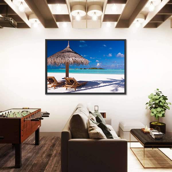 Resting Place On Beach Canvas Wall Art-3 Horizontal-Gallery Wrap-25" x 16"-Tiaracle