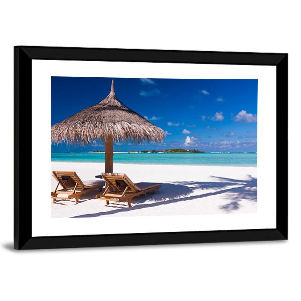Resting Place On Beach Canvas Wall Art-3 Horizontal-Gallery Wrap-25" x 16"-Tiaracle