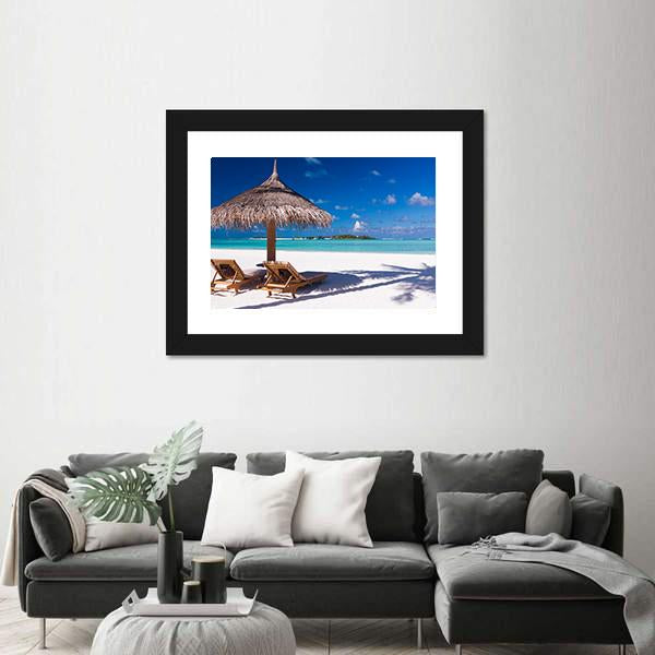 Resting Place On Beach Canvas Wall Art-3 Horizontal-Gallery Wrap-25" x 16"-Tiaracle