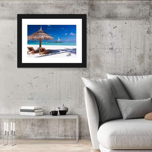 Resting Place On Beach Canvas Wall Art-3 Horizontal-Gallery Wrap-25" x 16"-Tiaracle