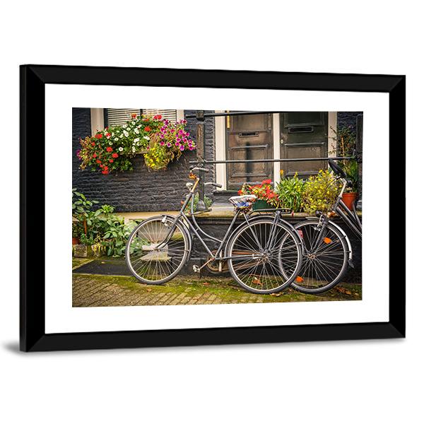 Retro Style Bicycles Canvas Wall Art-3 Horizontal-Gallery Wrap-25" x 16"-Tiaracle