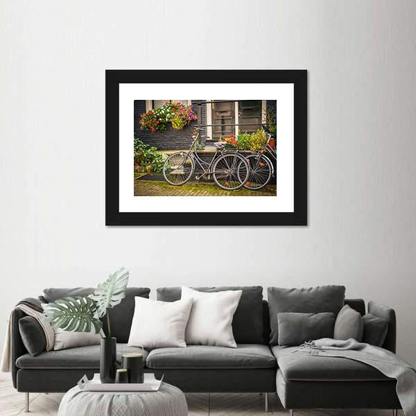Retro Style Bicycles Canvas Wall Art-3 Horizontal-Gallery Wrap-25" x 16"-Tiaracle