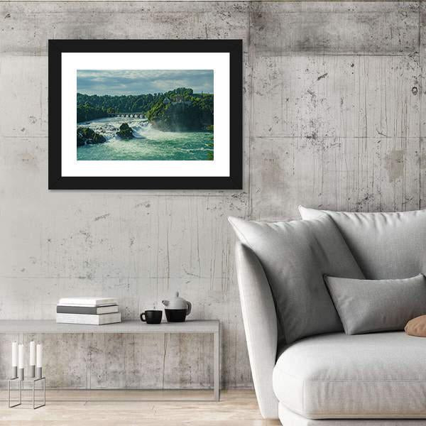 Rhine Falls With Laufen Castle In Zurich Canvas Wall Art-5 Horizontal-Gallery Wrap-22" x 12"-Tiaracle