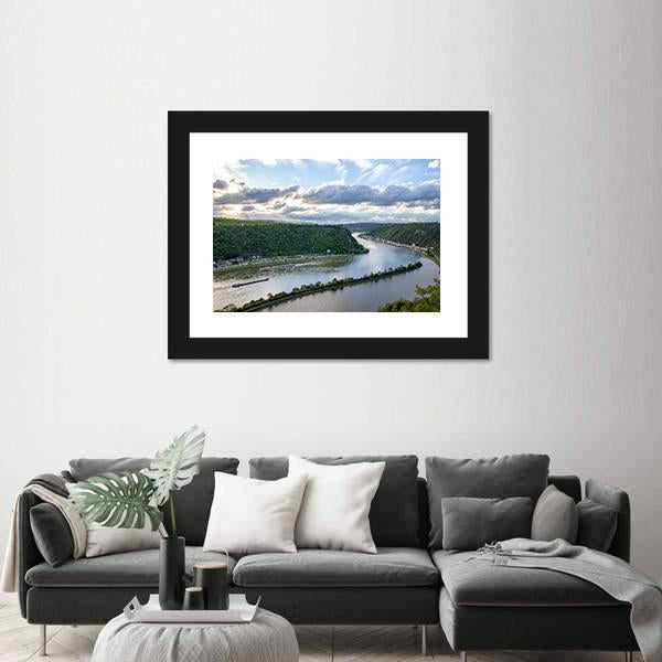 Rhine Valley Landscape Canvas Wall Art-5 Horizontal-Gallery Wrap-22" x 12"-Tiaracle