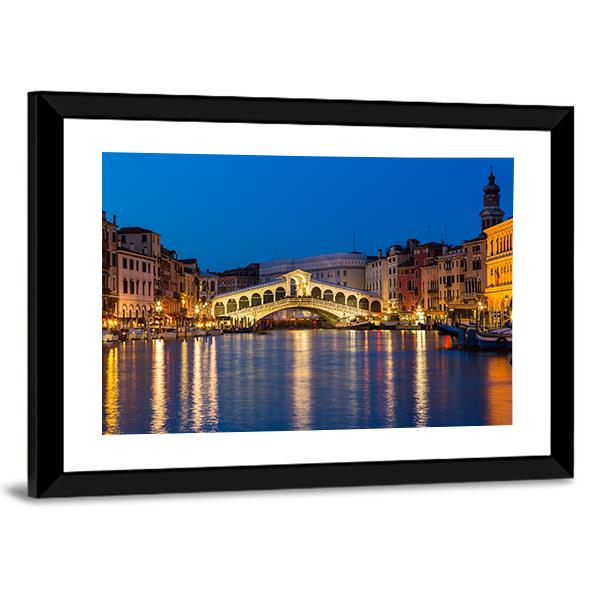 Rialto Bridge Italy Canvas Wall Art-5 Horizontal-Gallery Wrap-22" x 12"-Tiaracle
