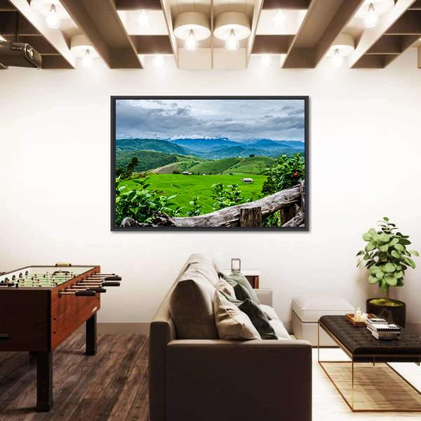 Rice Fields At Maechaem In Thailand Canvas Wall Art-3 Horizontal-Gallery Wrap-25" x 16"-Tiaracle