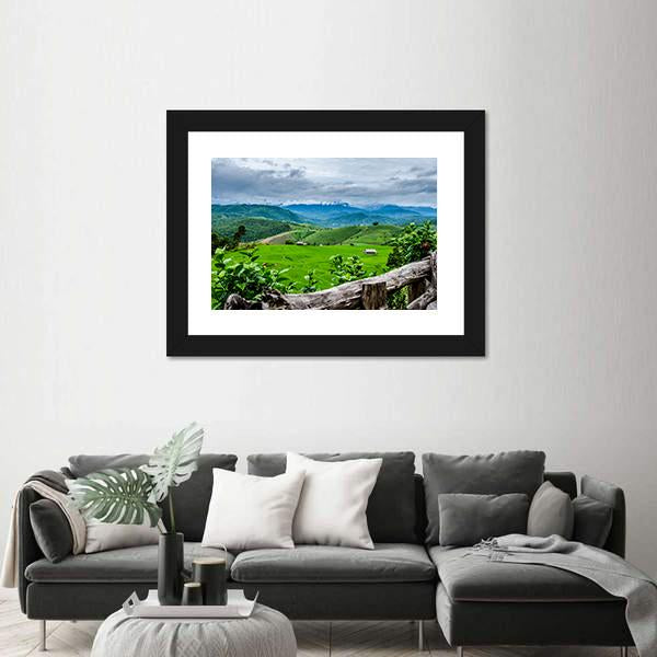 Rice Fields At Maechaem In Thailand Canvas Wall Art-3 Horizontal-Gallery Wrap-25" x 16"-Tiaracle