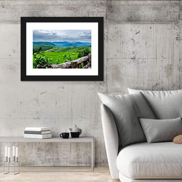 Rice Fields At Maechaem In Thailand Canvas Wall Art-3 Horizontal-Gallery Wrap-25" x 16"-Tiaracle