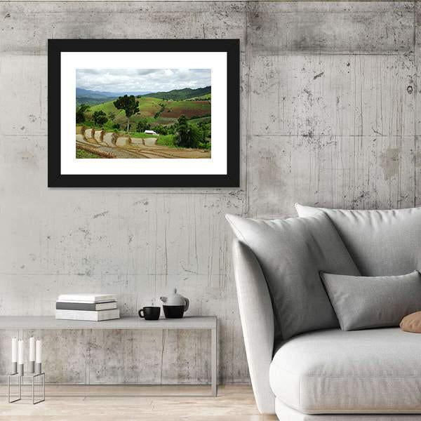 Rice Terrace At Maechaem In Thailand Canvas Wall Art-3 Horizontal-Gallery Wrap-25" x 16"-Tiaracle