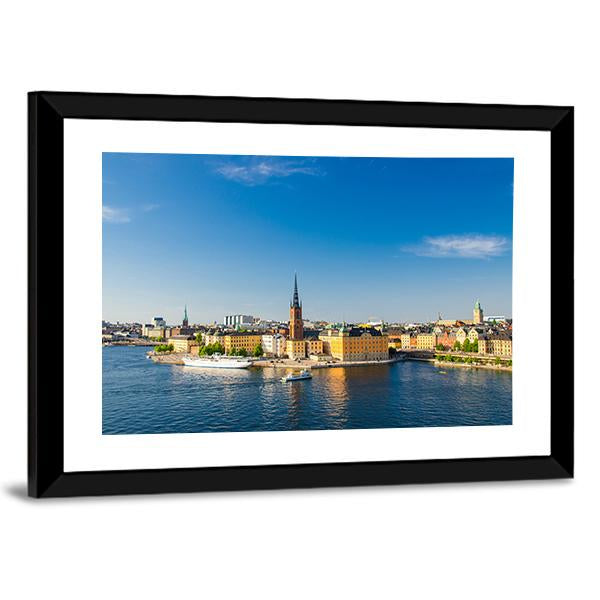 Riddarholm Church Near Lake Malaren Canvas Wall Art-3 Horizontal-Gallery Wrap-25" x 16"-Tiaracle