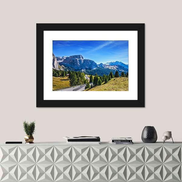 Ridge Of Dolomite Rocks Canvas Wall Art-1 Piece-Framed Print-20" x 16"-Tiaracle