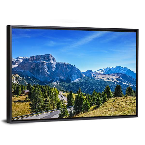 Ridge Of Dolomite Rocks Canvas Wall Art-3 Horizontal-Gallery Wrap-25" x 16"-Tiaracle