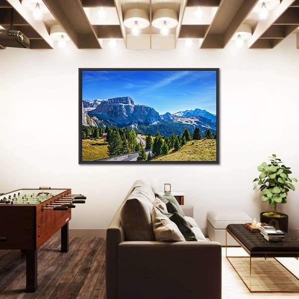Ridge Of Dolomite Rocks Canvas Wall Art-3 Horizontal-Gallery Wrap-25" x 16"-Tiaracle