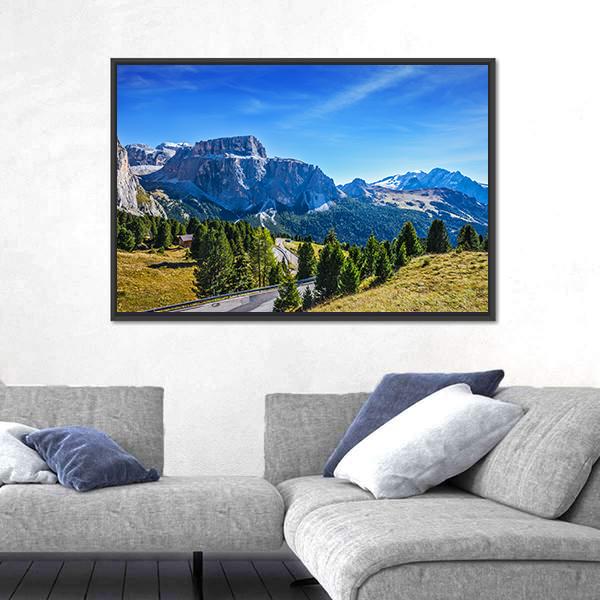 Ridge Of Dolomite Rocks Canvas Wall Art-3 Horizontal-Gallery Wrap-25" x 16"-Tiaracle