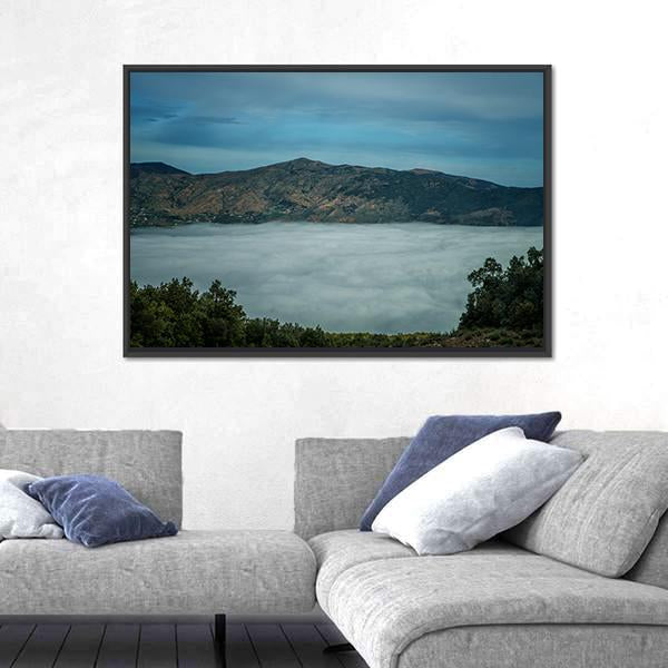Rif Mountains Landscape With Clouds Canvas Wall Art-3 Horizontal-Gallery Wrap-25" x 16"-Tiaracle
