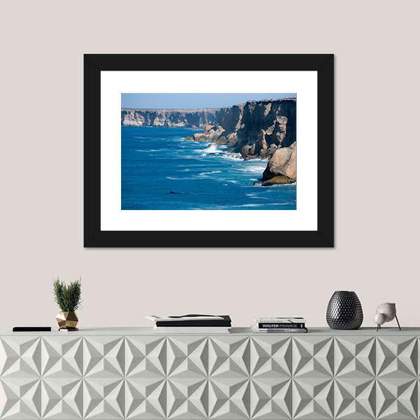 Right Whale Bunda Cliffs In Australia Canvas Wall Art-1 Piece-Framed Print-20" x 16"-Tiaracle