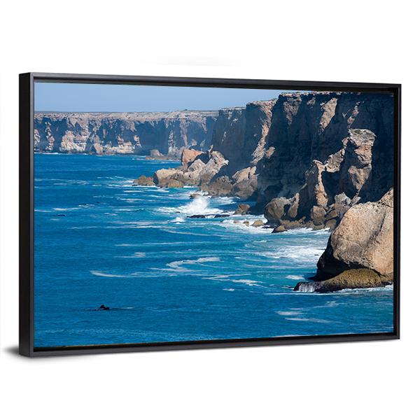 Right Whale Bunda Cliffs In Australia Canvas Wall Art-3 Horizontal-Gallery Wrap-25" x 16"-Tiaracle