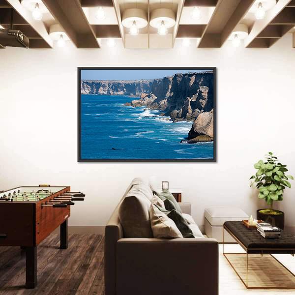 Right Whale Bunda Cliffs In Australia Canvas Wall Art-3 Horizontal-Gallery Wrap-25" x 16"-Tiaracle