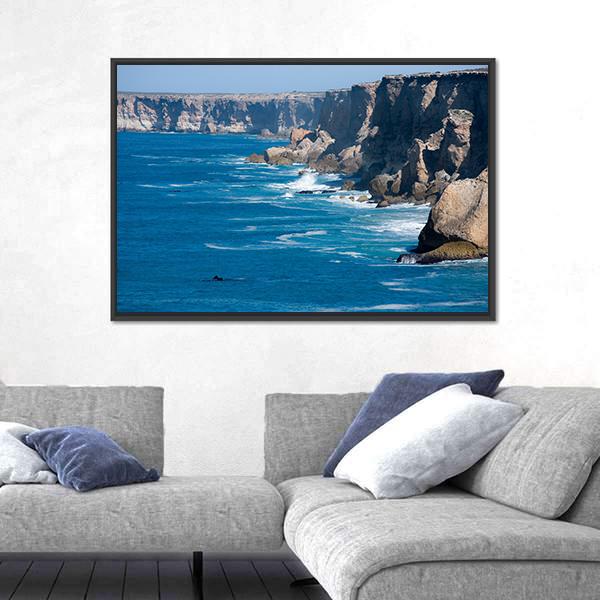 Right Whale Bunda Cliffs In Australia Canvas Wall Art-3 Horizontal-Gallery Wrap-25" x 16"-Tiaracle
