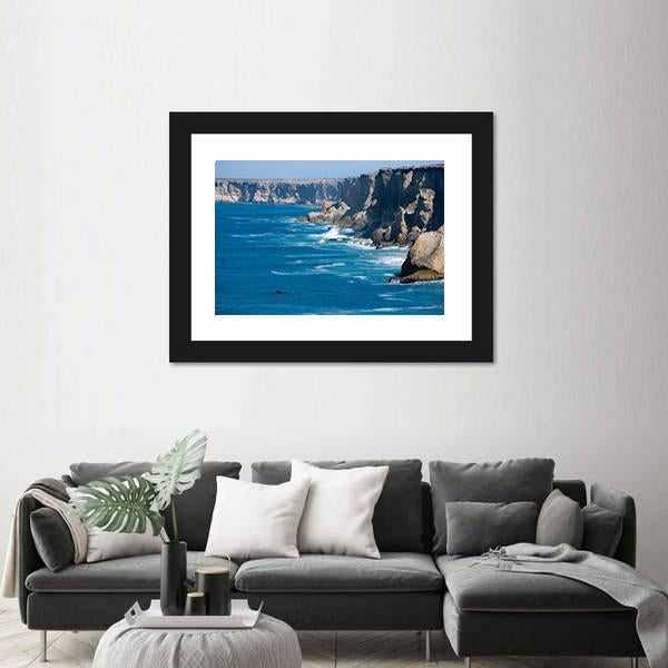 Right Whale Bunda Cliffs In Australia Canvas Wall Art-3 Horizontal-Gallery Wrap-25" x 16"-Tiaracle